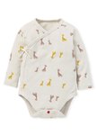 BABY Q彈棉質長袖包屁衣(2入)-親子長頸鹿