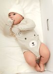 新生兒Q彈棉質長袖包屁衣-Q熊