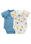 BABY Q彈棉質包屁衣(2入)-線條北極熊