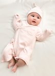 新生兒百褶羅紋蝴蝶衣(附帽子)