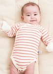 新生兒Q彈橫紋長袖包屁衣