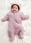 新生兒造型絨毛拉鍊長袖連身衣