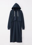 假兩件式帽T+開衩裙孕哺套裝