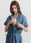 水洗牛仔襯衫孕哺洋裝(兩穿)