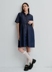 牛仔襯衫式孕哺洋裝