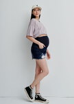 刷白抓破抽鬚牛仔孕婦短褲
