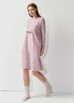 棉質條紋寬鬆孕哺居家洋裝