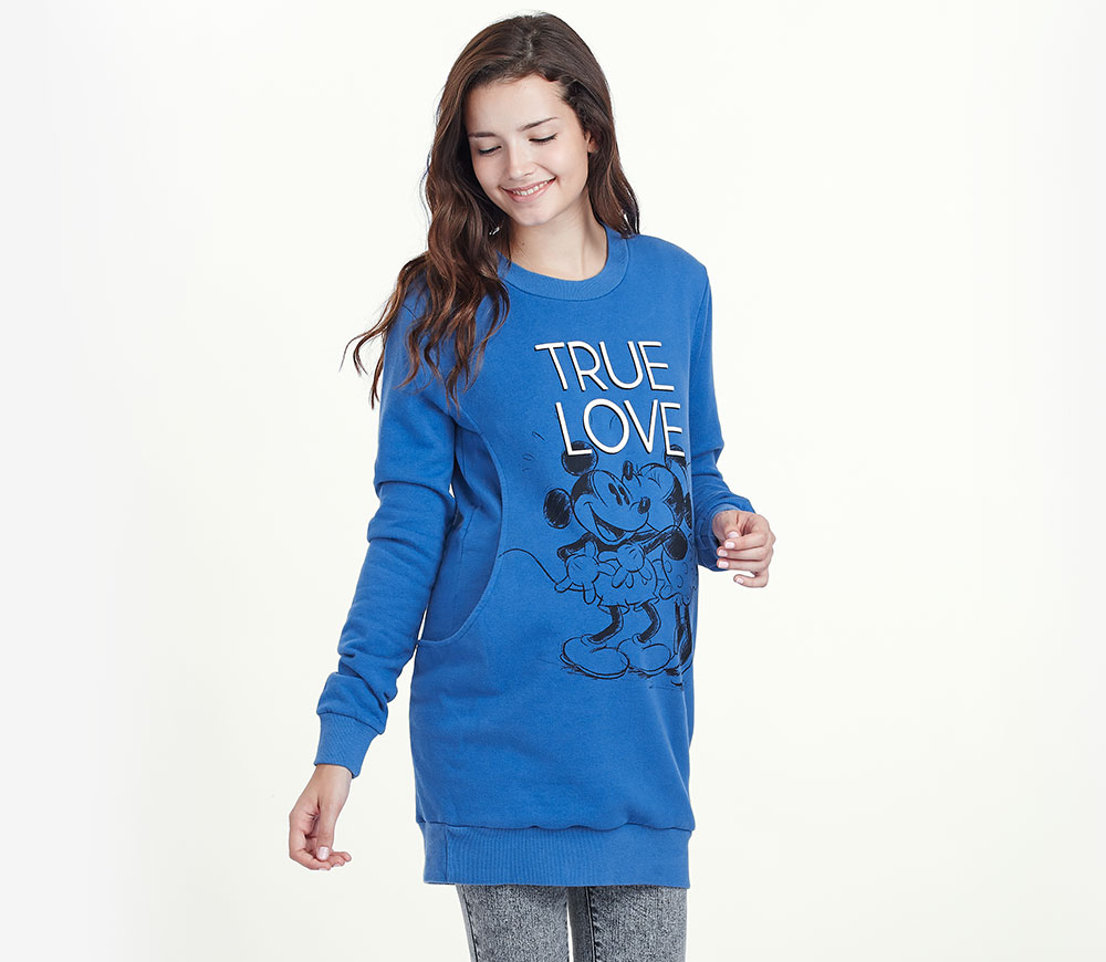 迪士尼TRUE LOVE刷毛長版孕婦裝.哺乳衣 迪士尼TRUE LOVE刷毛長版孕婦裝.哺乳衣