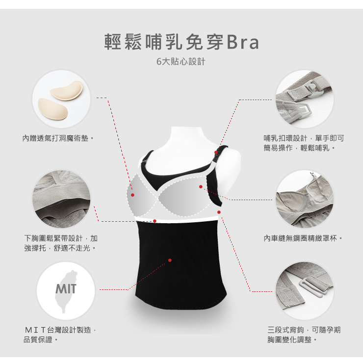 Bra Top 棉感孕哺乳洋裝 Bra Top 棉感孕哺乳洋裝