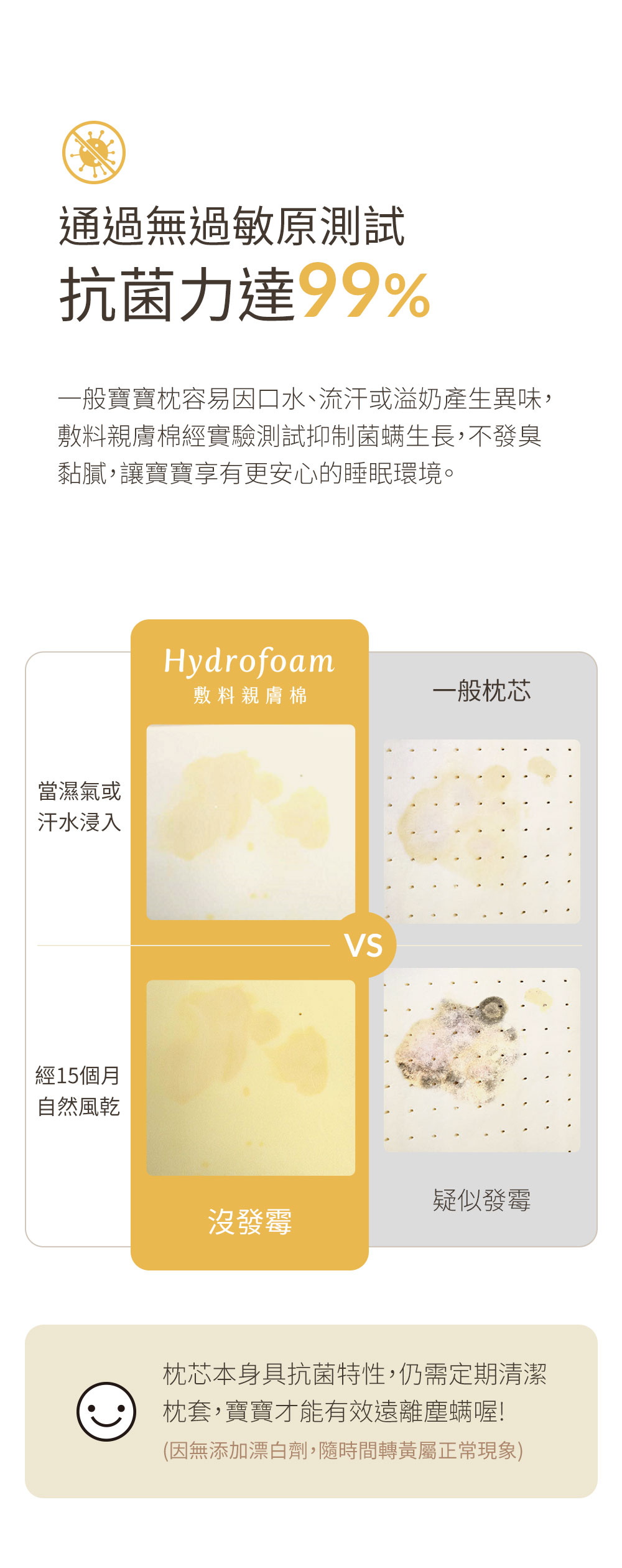智慧調溫抗菌防溢奶成長寶貝枕頭