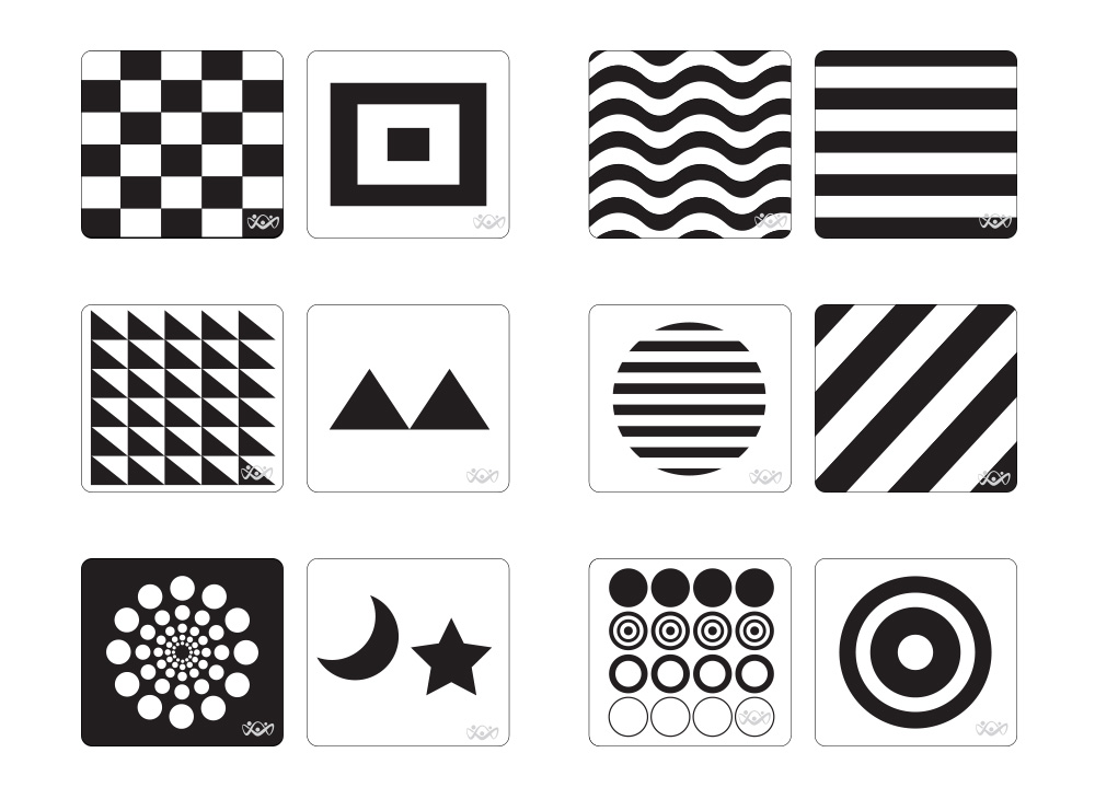 mamaway寶寶黑白視覺圖卡 