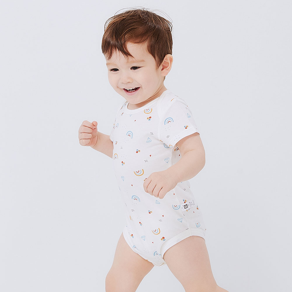 BABY Q彈純棉包屁衣(2入)-彩虹 BABY Q彈純棉包屁衣(2入)-彩虹