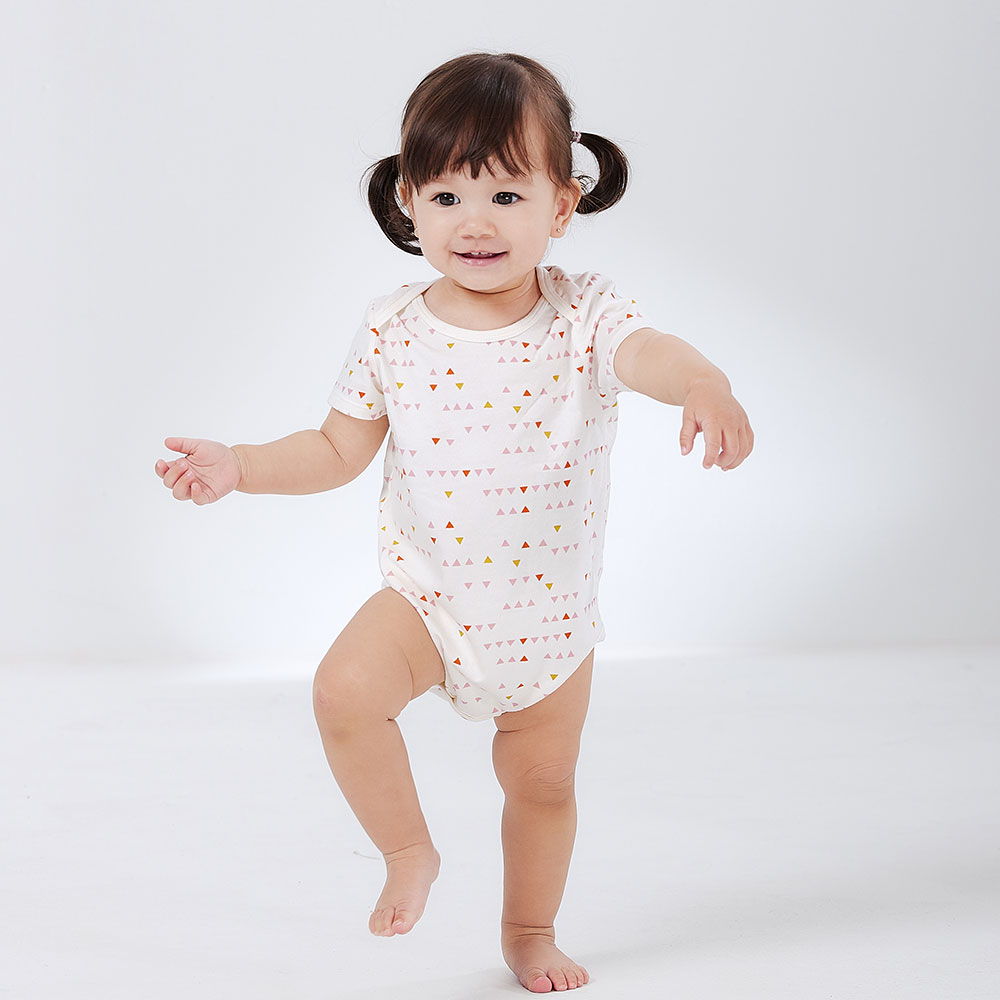 BABY Q彈棉質包屁衣(2入)-幾何三角 BABY Q彈棉質包屁衣(2入)-幾何三角