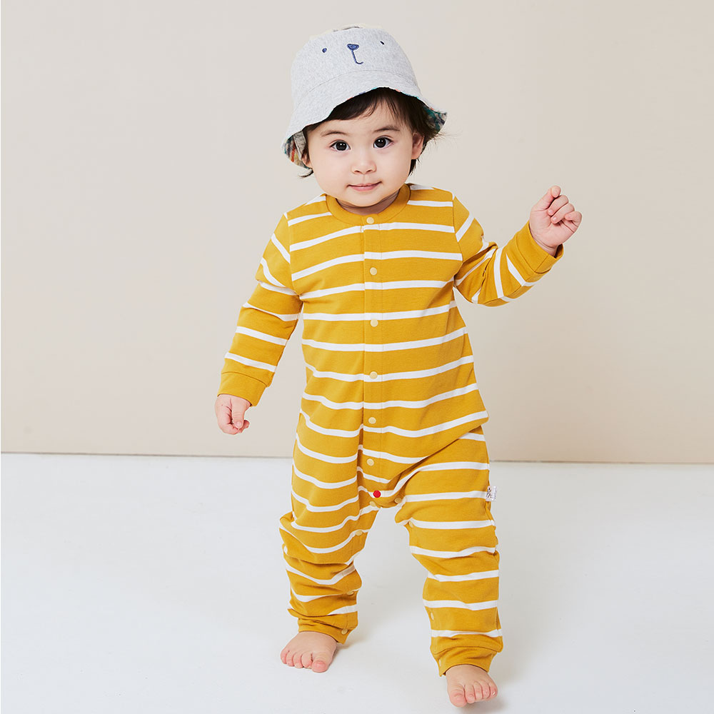BABY 長袖連身衣)-條紋 BABY 長袖連身衣)-條紋