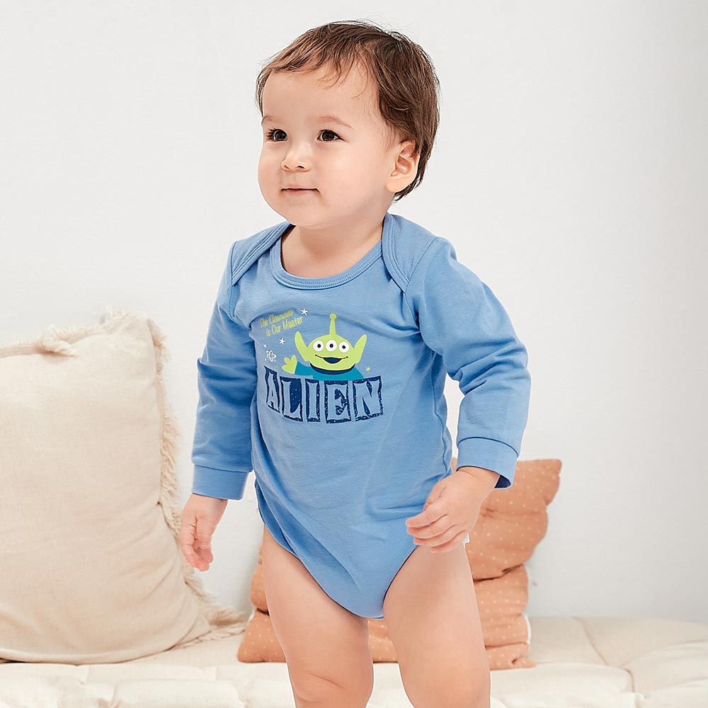 BABY迪士尼Q彈棉質長袖包屁衣-三眼外星人 BABY迪士尼Q彈棉質長袖包屁衣-三眼外星人