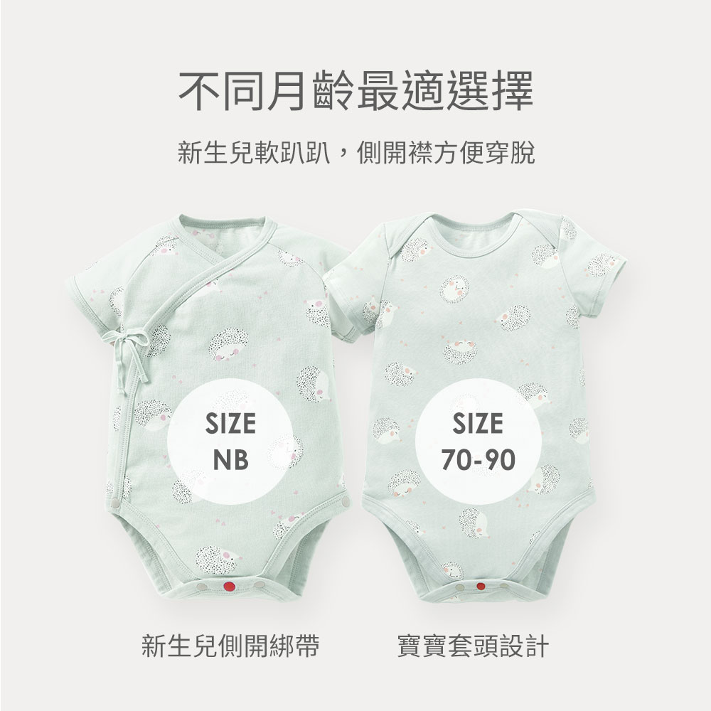 BABY Q彈棉質包屁衣(2入)-刺蝟寶寶