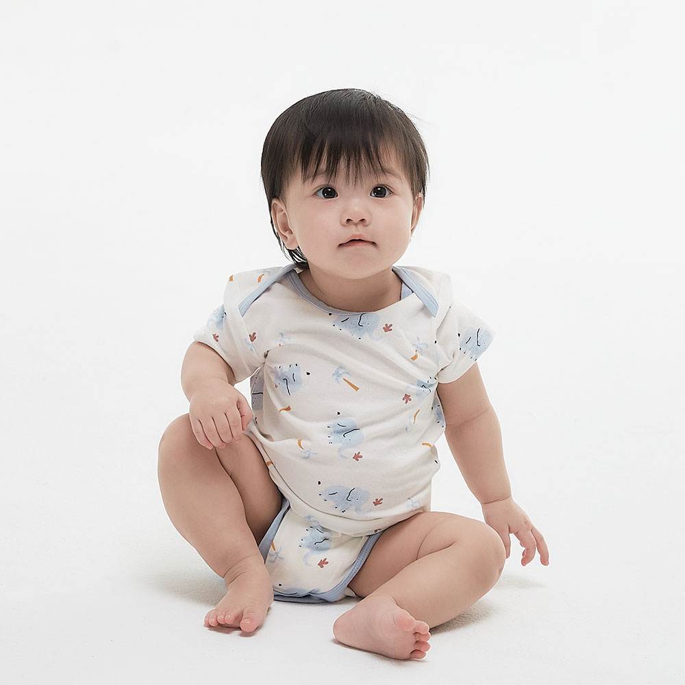BABY Q彈棉質包屁衣(2入)-大象 BABY Q彈棉質包屁衣(2入)-大象
