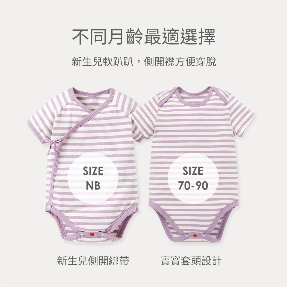 BABY Q彈棉質包屁衣(2入)-芋圓 BABY Q彈棉質包屁衣(2入)-芋圓