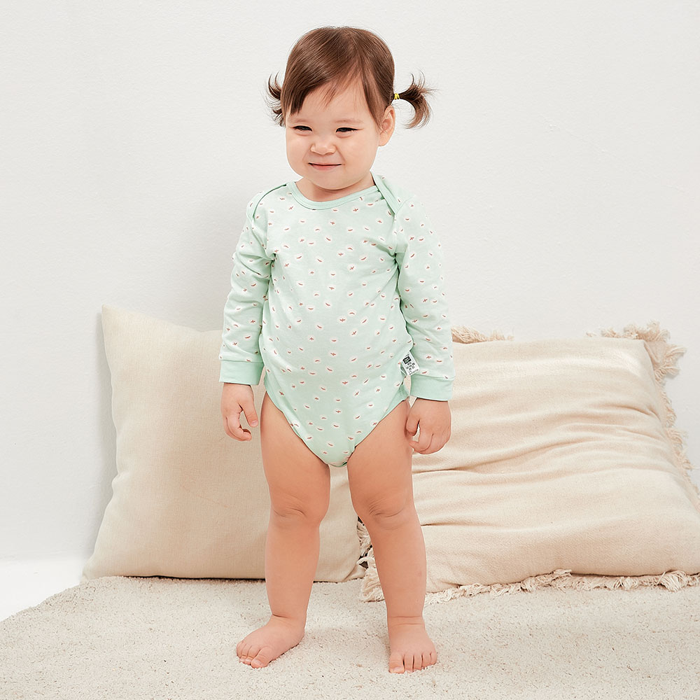 BABY Q彈棉質長袖包屁衣(2入)-薏仁 BABY Q彈棉質長袖包屁衣(2入)-薏仁