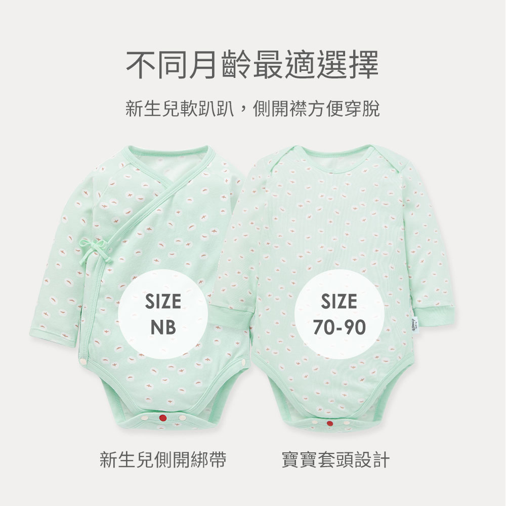 BABY Q彈棉質長袖包屁衣(2入)-薏仁 BABY Q彈棉質長袖包屁衣(2入)-薏仁