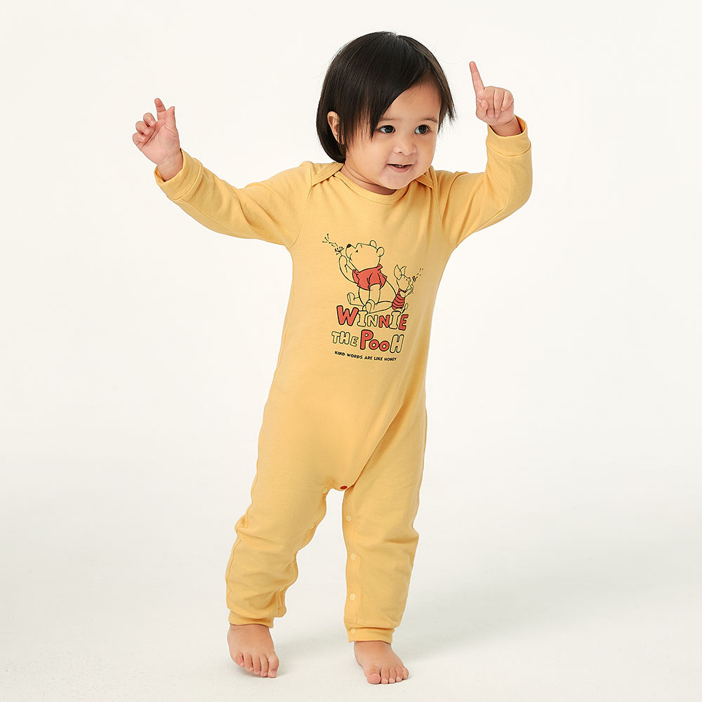 BABY 迪士尼長袖連身衣-維尼與小豬 BABY 迪士尼長袖連身衣-維尼與小豬