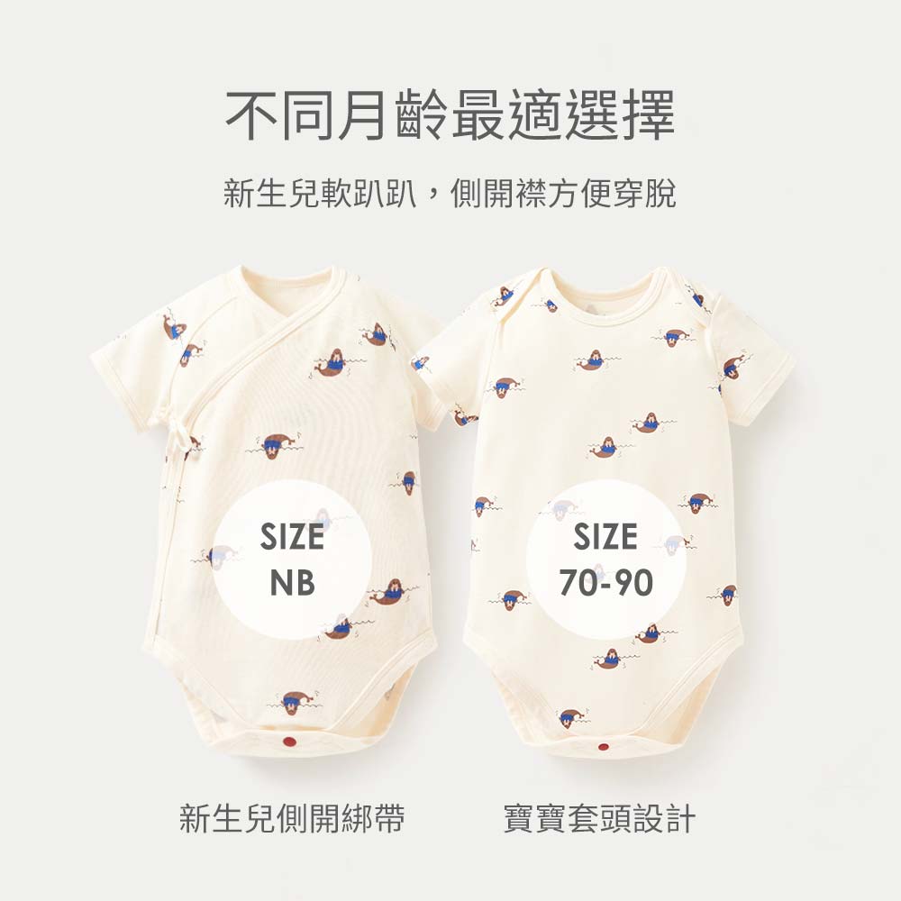 BABY Q彈棉質包屁衣-海象 BABY Q彈棉質包屁衣-海象