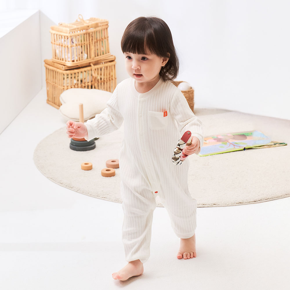 BABY百褶羅紋長袖連身衣 BABY百褶羅紋長袖連身衣