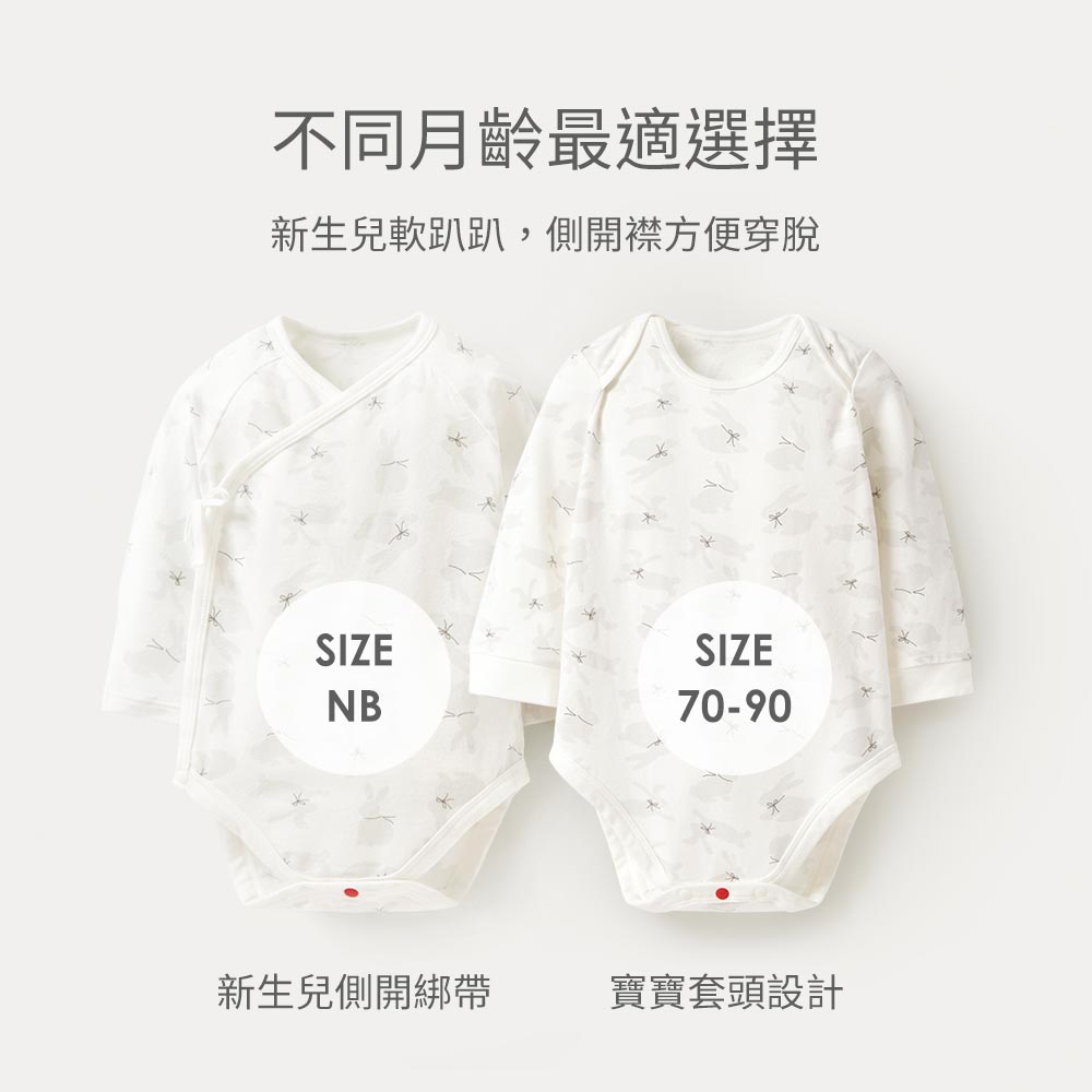 BABY Q彈棉質長袖包屁衣-兔兔 BABY Q彈棉質長袖包屁衣-兔兔