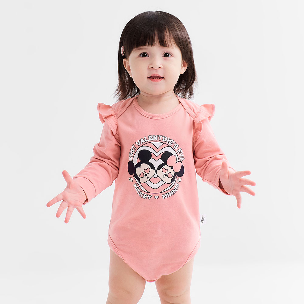 BABY 迪士尼Q彈棉質長袖包屁衣-米奇&米妮 BABY 迪士尼Q彈棉質長袖包屁衣-米奇&米妮