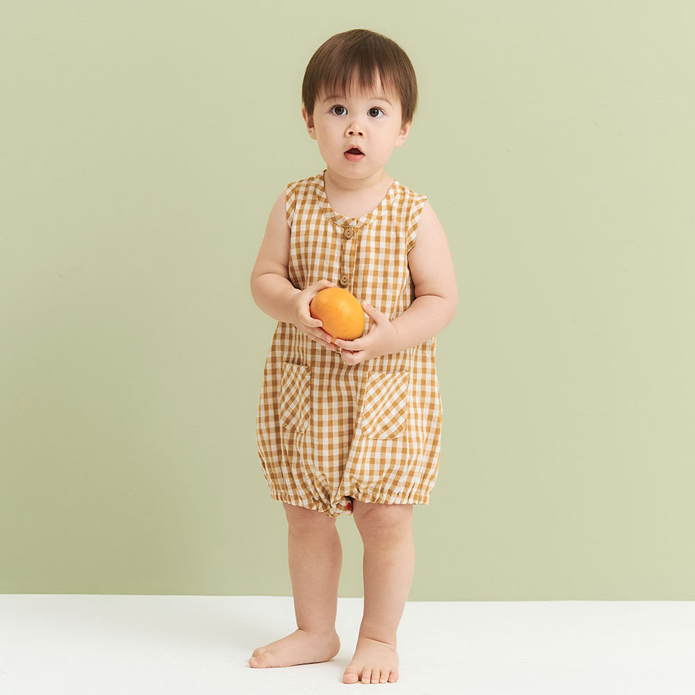 BABY 無袖格紋連身包屁衣 BABY 無袖格紋連身包屁衣