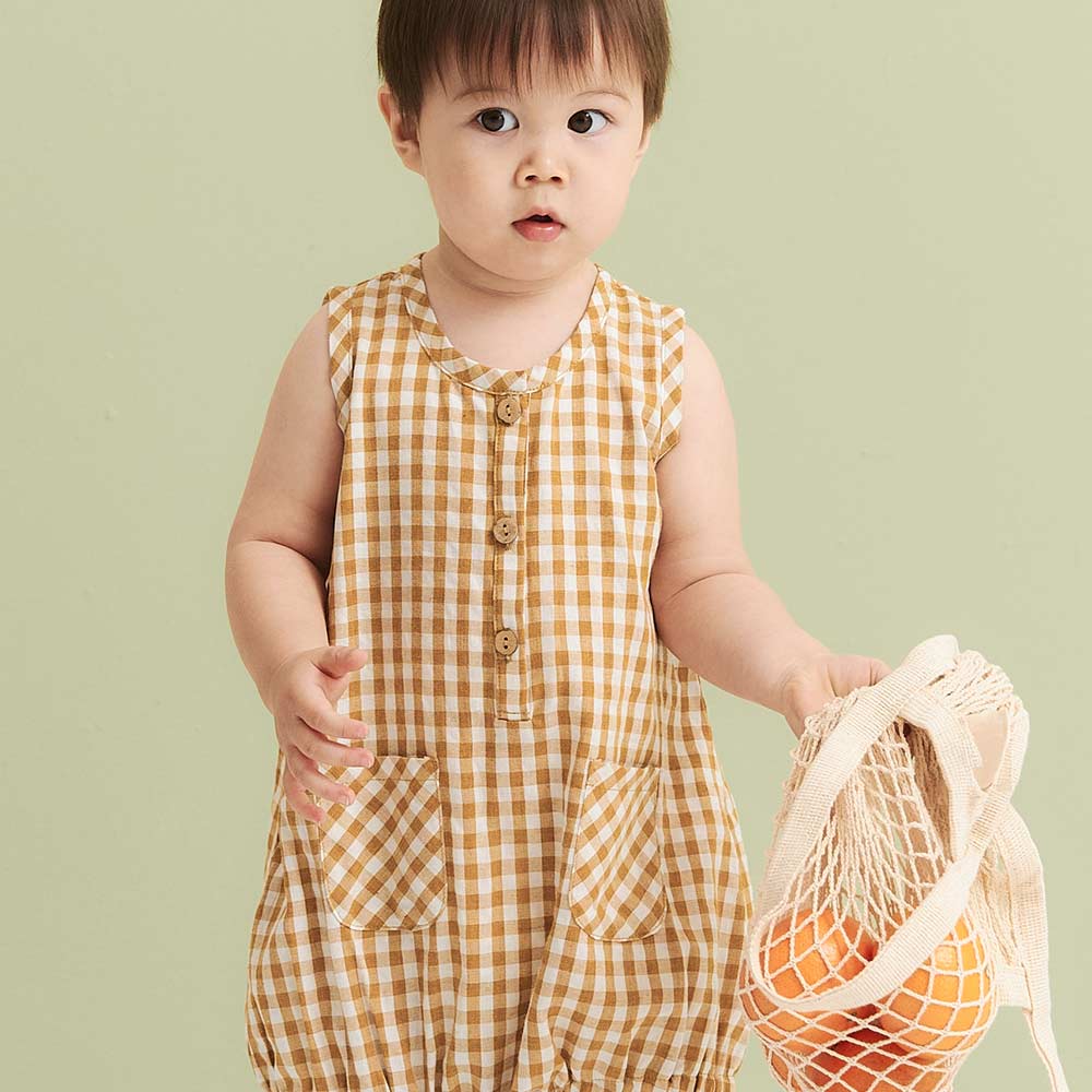 BABY 無袖格紋連身包屁衣 BABY 無袖格紋連身包屁衣