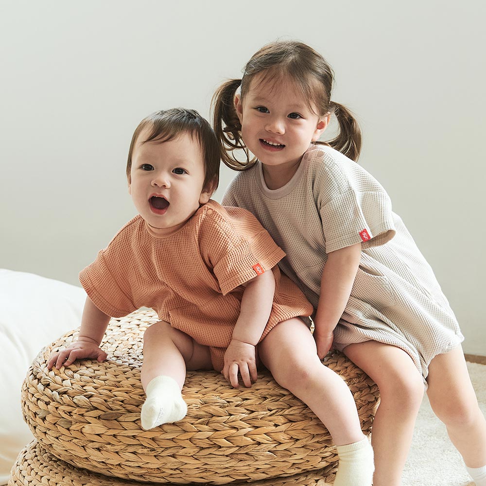 BABY 華夫格寬鬆包屁衣 BABY 華夫格寬鬆包屁衣