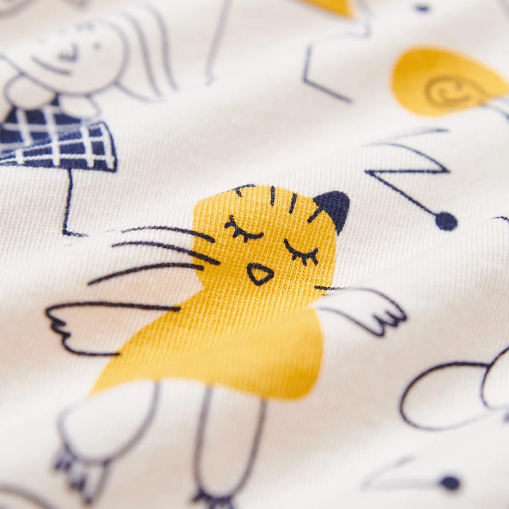 新生兒 Q彈棉質包屁衣-童趣線條