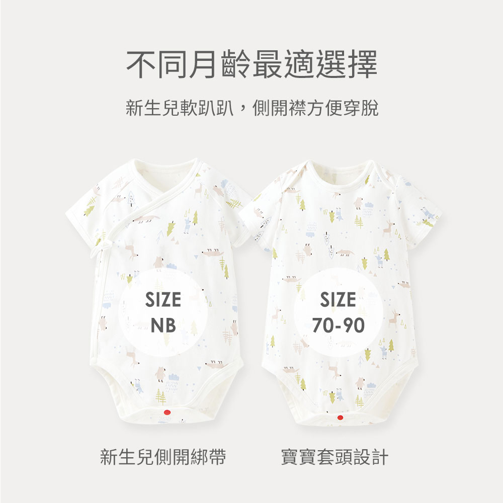 BABY Q彈棉質包屁衣-森林動物 BABY Q彈棉質包屁衣-森林動物