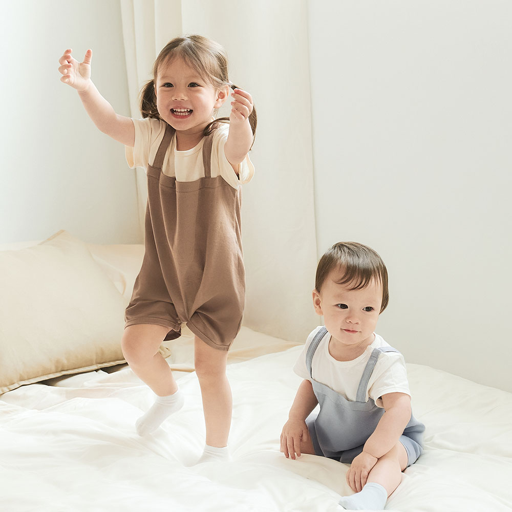 BABY 假兩件吊帶連身包屁衣