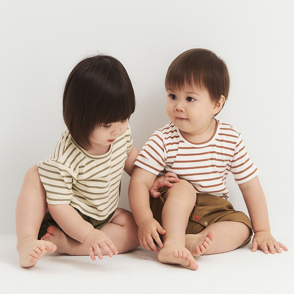 BABY 假兩件剪接連身包屁衣