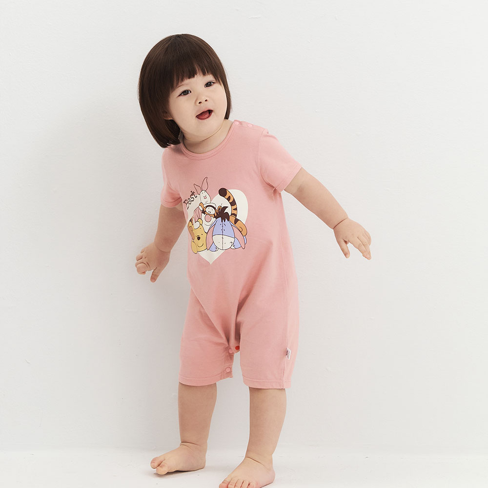 BABY 迪士尼棉質連身包屁衣-維尼與好朋友