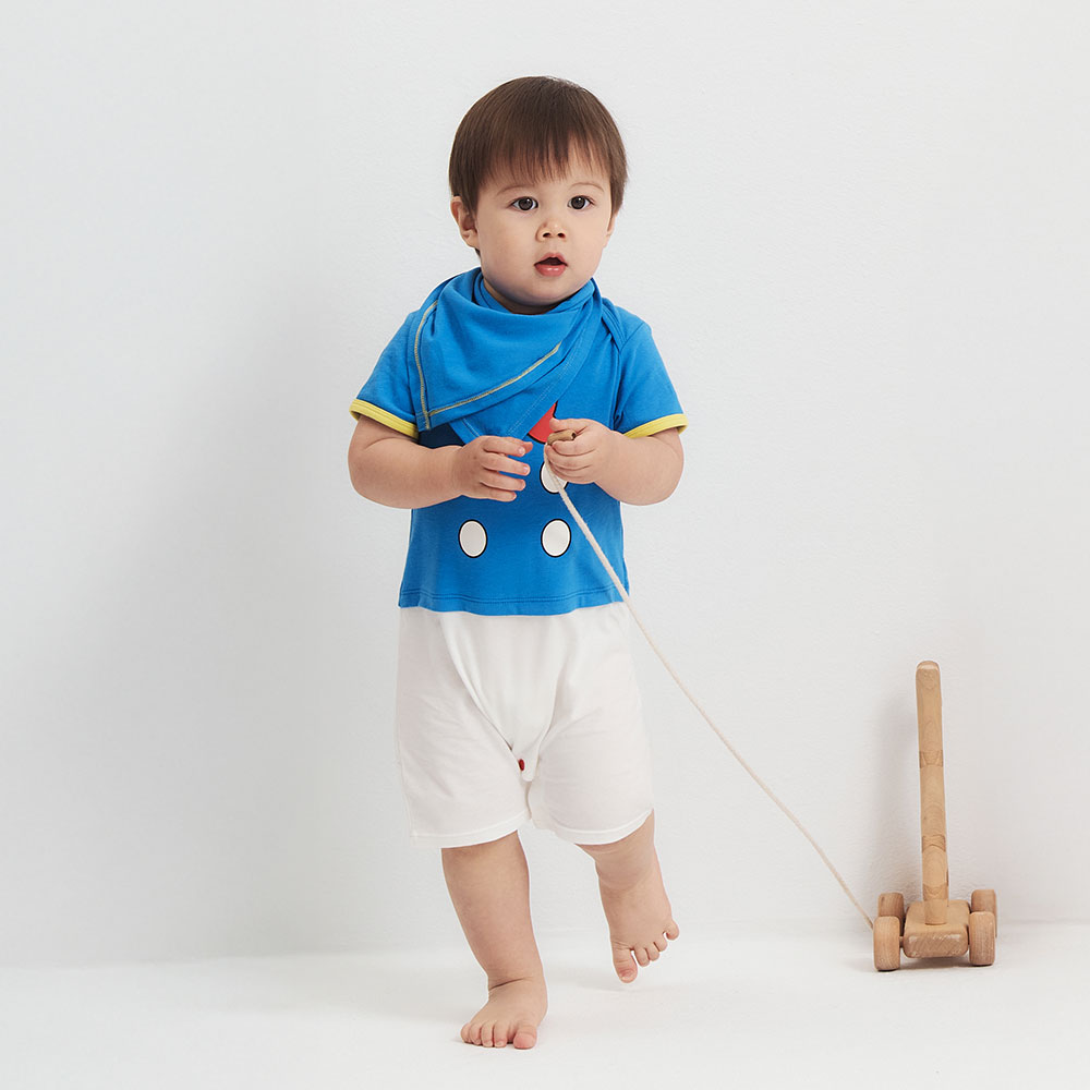 BABY 迪士尼唐老鴨造型包屁衣(附領巾) BABY 迪士尼唐老鴨造型包屁衣(附領巾)