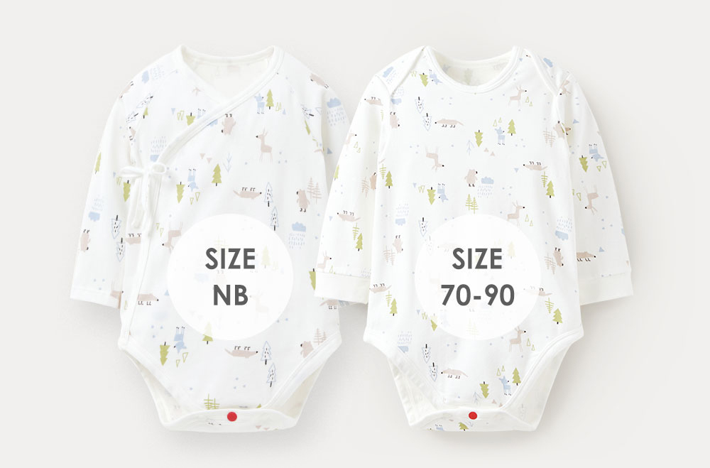 BABY Q彈棉質長袖包屁衣-森林動物