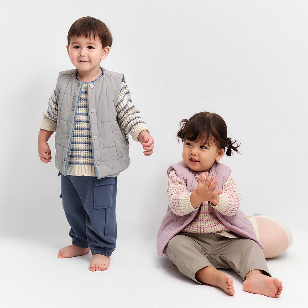 BABY壓紋雙面穿鋪棉背心