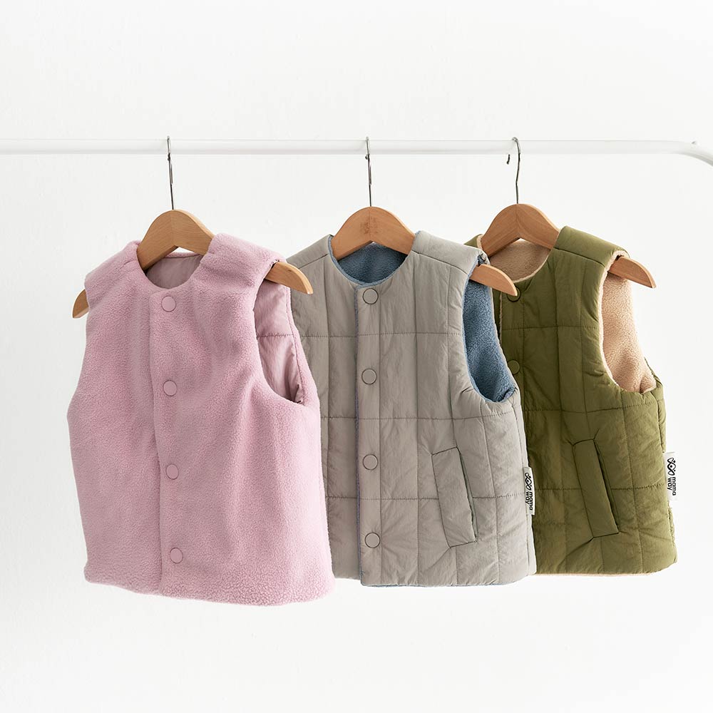 BABY壓紋雙面穿鋪棉背心