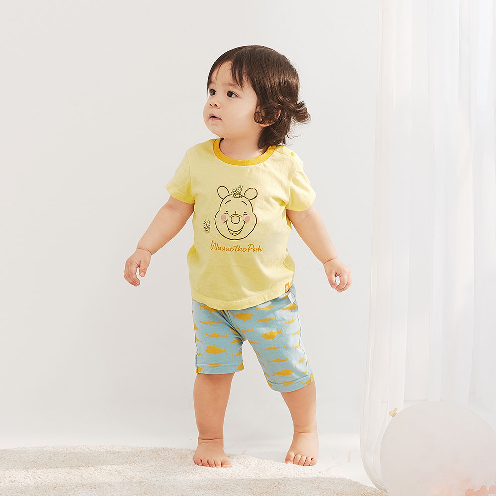 BABY 迪士尼純棉短袖T恤-蜜蜂維尼 BABY 迪士尼純棉短袖T恤-蜜蜂維尼