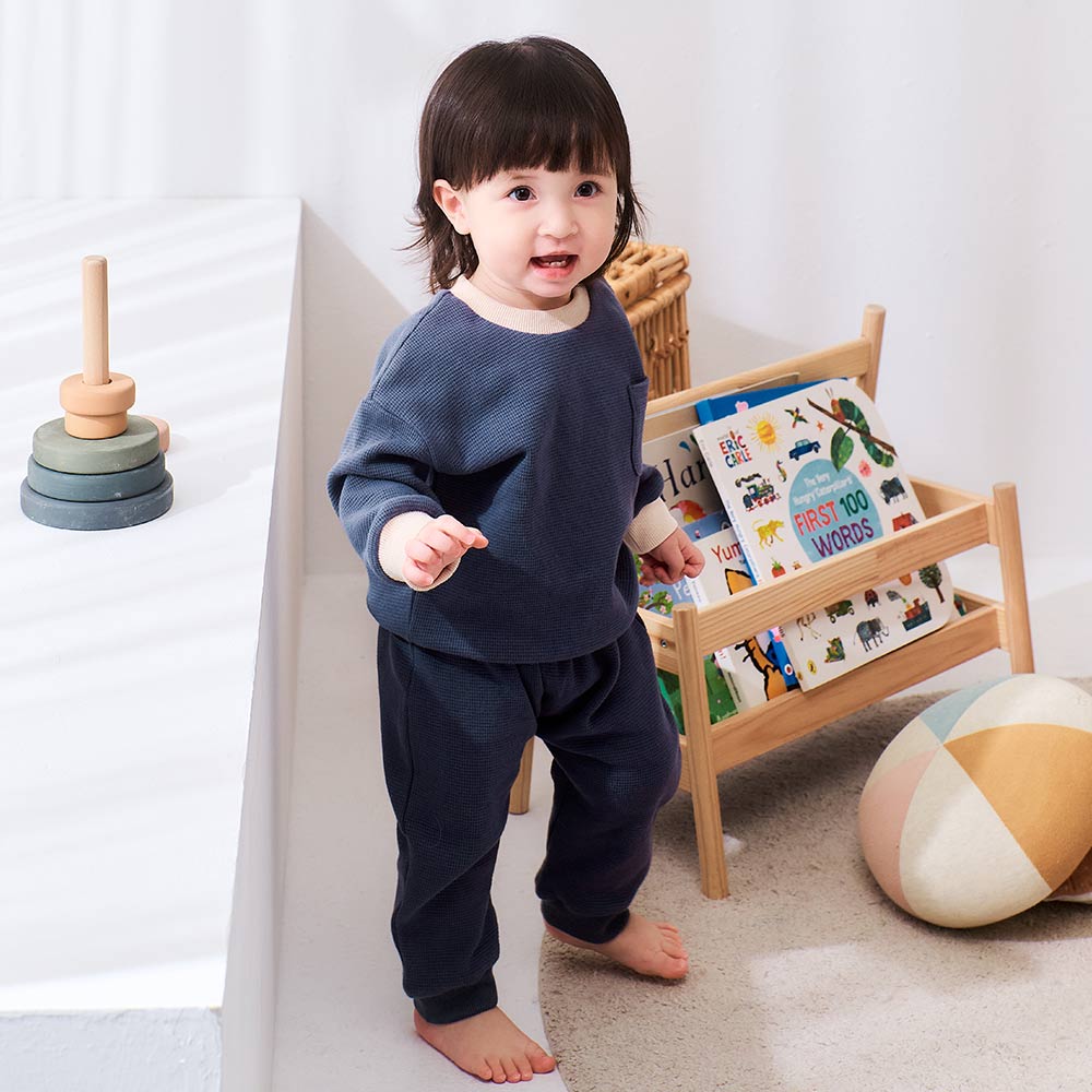 BABY 華夫格鬆緊長褲 BABY 華夫格鬆緊長褲