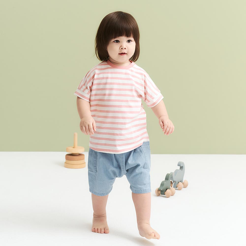 BABY涼爽牛仔五分褲