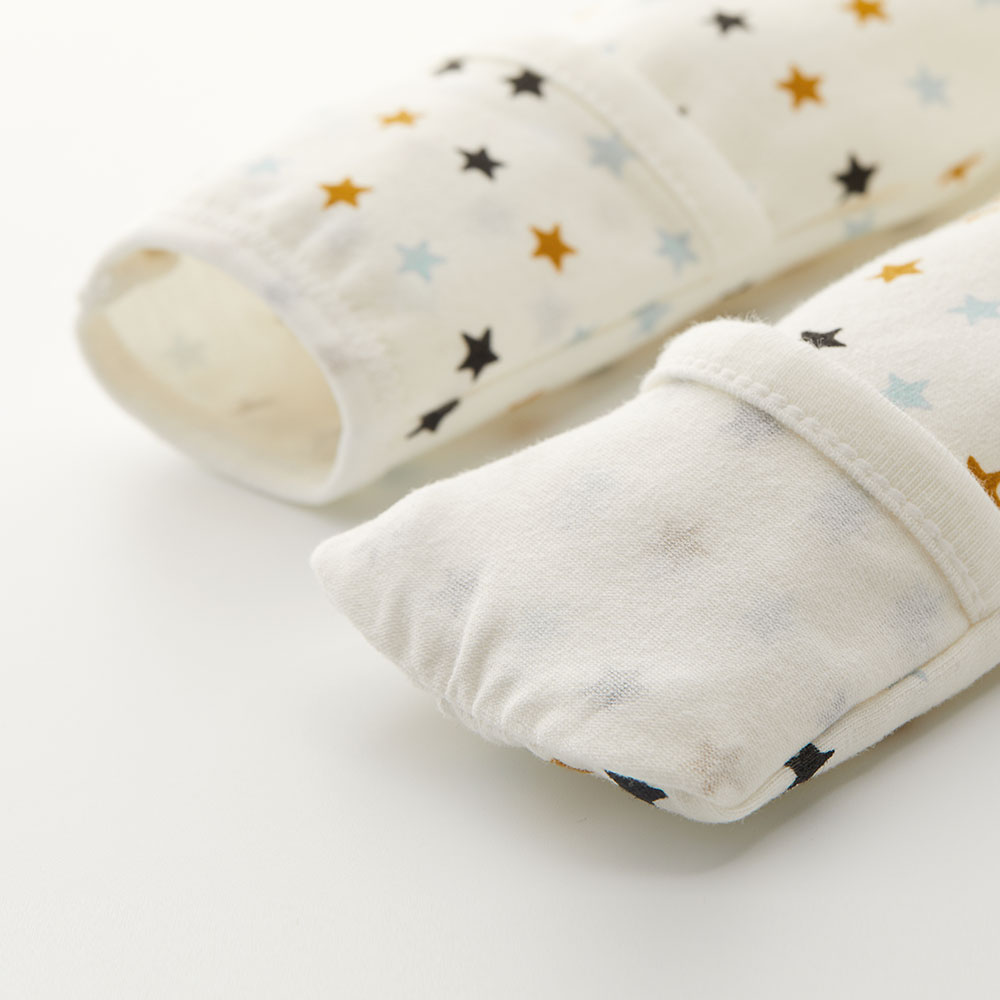 新生兒 Q彈純棉長袖包屁衣(2入)-星星 新生兒 Q彈純棉長袖包屁衣(2入)-星星