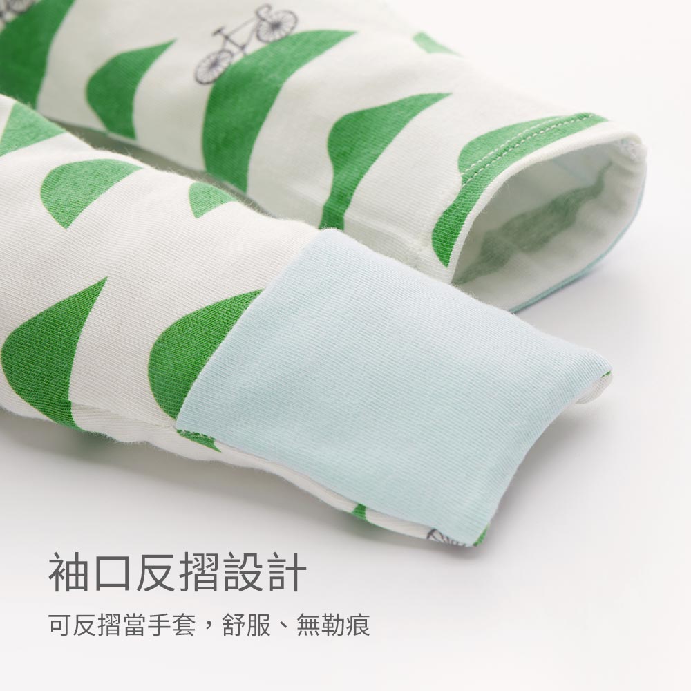 新生兒 Q彈棉質長袖包屁衣(2入)-腳踏車 新生兒 Q彈棉質長袖包屁衣(2入)-腳踏車