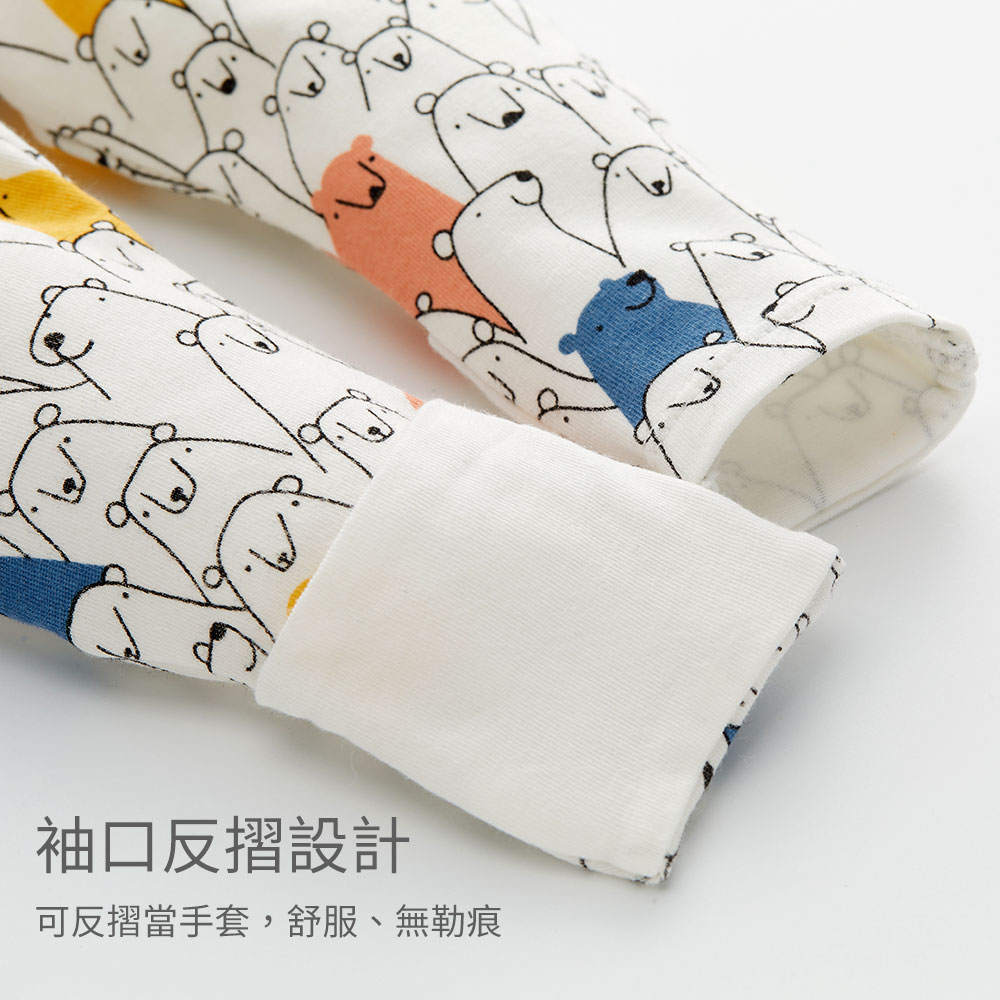 新生兒 Q彈棉質蝴蝶衣(2入)-線條北極熊