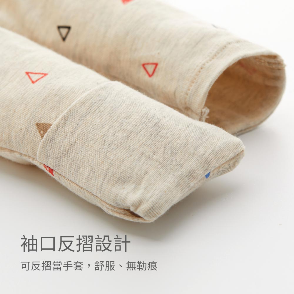 新生兒 長袖連身衣-塗鴉三角形