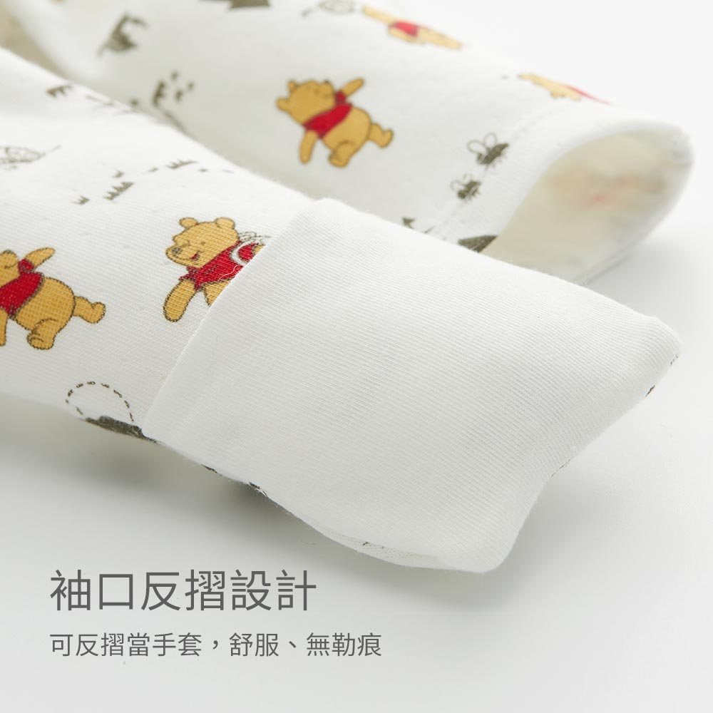 新生兒 迪士尼Q彈棉質長袖包屁衣-維尼 新生兒 迪士尼Q彈棉質長袖包屁衣-維尼
