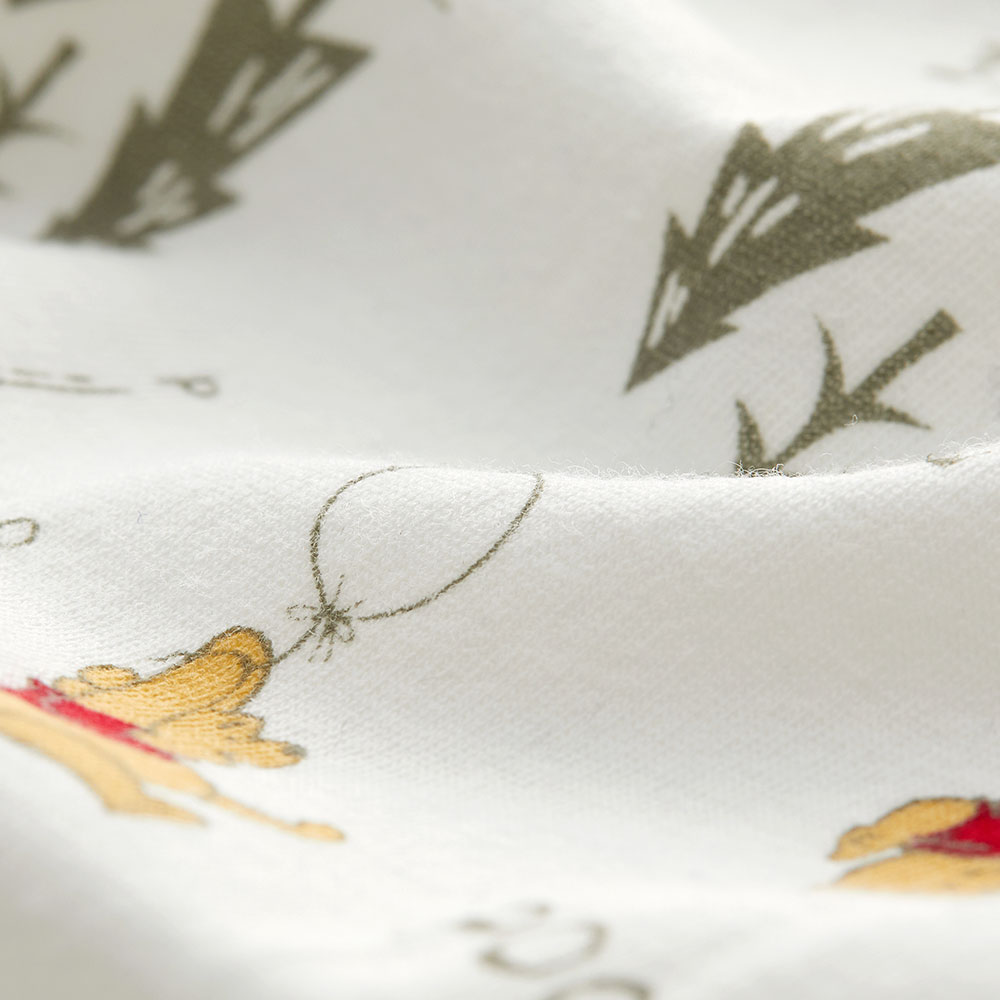 新生兒 迪士尼Q彈棉質長袖包屁衣-森林維尼